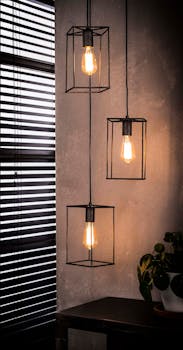 Suspension 3 lampes métal argenté vieilli RALF