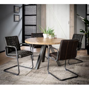 Tables A Manger Rondes Bois Metal Meubles De Salle A Manger