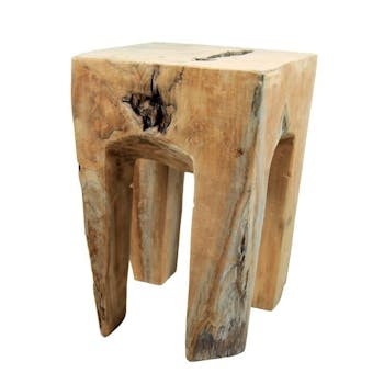 Tabouret teck massif carré ARIZONA