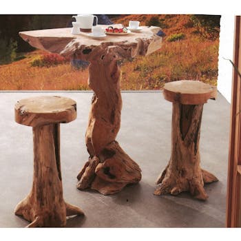 Tabouret de bar teck massif ARIZONA