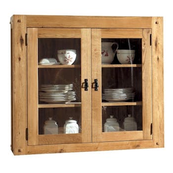 Vaisselier vitré bois massif pour buffet FJORD 120 FJORD