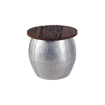 Table basse ronde Moderne Teck naturel  50 cm MARRAKECH