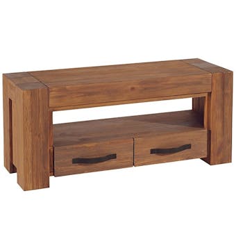 Meuble TV Moderne 116cm Pin lasuré MICHIGAN