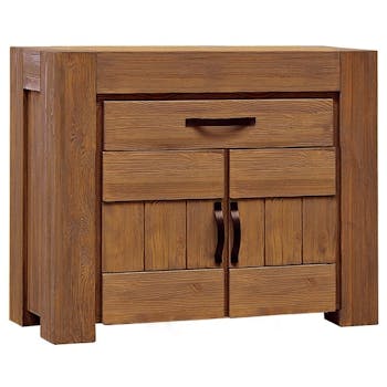 Buffet bas Moderne 116cm Pin lasuré MICHIGAN