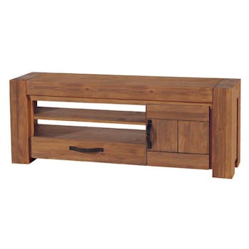Meuble TV Moderne 158cm Pin lasuré MICHIGAN