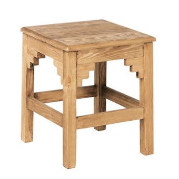 Tabouret bas 40x47cm Pin brossé ciré HANNOVER