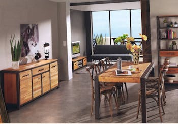 Buffet bois métal 4 portes FERSCOTT