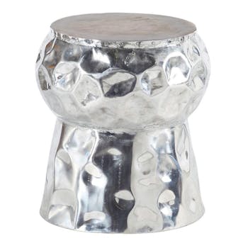 Tabouret H45cm -aluminum et teck forme champignon - MARRAKECH