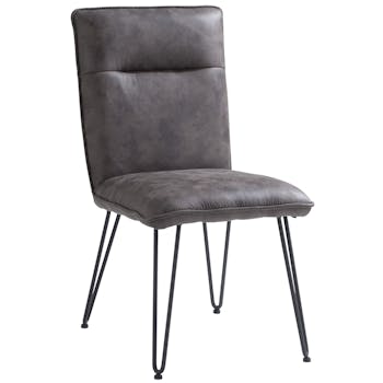 Chaise grise capitonnée salle à manger