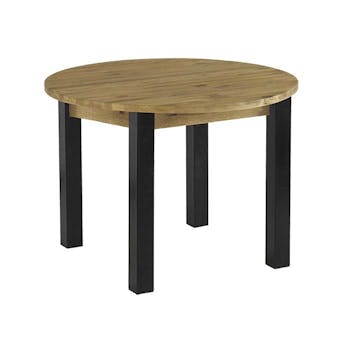 Table à manger ronde bois massif 110-160 LOUNDGE (avec 1 allonge)