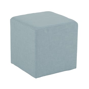 Pouf cube tissu bleu STONE