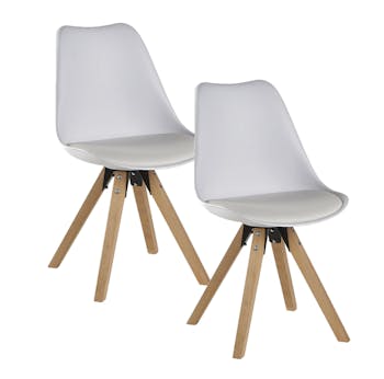 Chaise scandinave blanche TONY (lot de 2)
