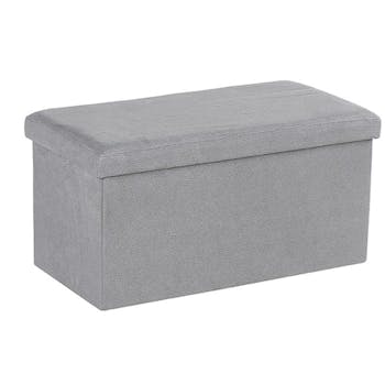 Banc Coffre tissu gris clair façon Suédine 76x37,5x38cm PITCH