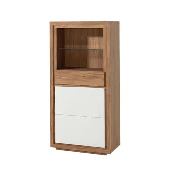 Buffet vitrine bois laque blanche MALMOE