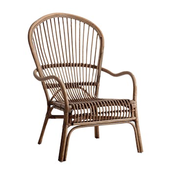 Fauteuil rotin large dossier