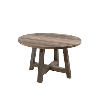 Table à manger ronde teck recyclé D120 Agra