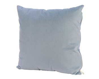 Coussin en velours bleu brume 40x40cm
