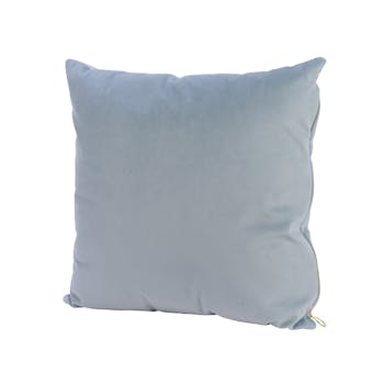 Coussin en velours bleu brume 40x40cm