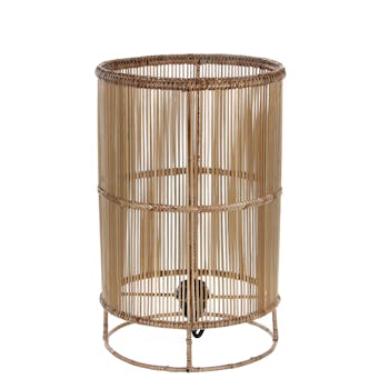 Lampe Cylindre en métal filaire ajouré couleur naturelle D25xH40cm