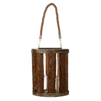 Lanterne avec anse marron H25xD21cm