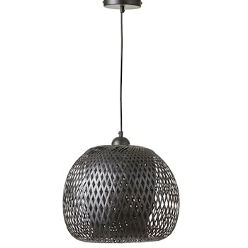 Suspension ajourée noire forme pomme 33 cm