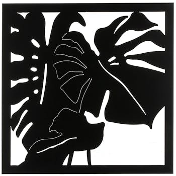 Décoration murale feuilles de Monstera noires 56 cm