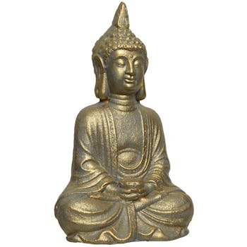 Bouddha méditant en résine dorée H37cm