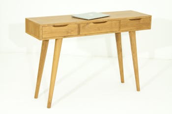 Console en Teck massif naturel 3 tiroirs 120x35x80cm FIFTEES