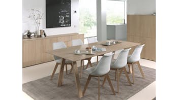 Table de Repas extensible en Chêne massif naturel 180/232x90x76cm EPURE
