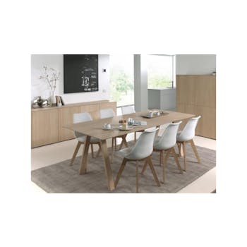 Table de Repas extensible en Chêne massif naturel 180/232x90x76cm EPURE