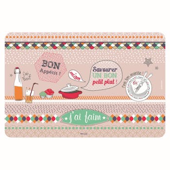 BON PETITS PLATS Set de table J'ai Faim 43,5x28,5cm DLP