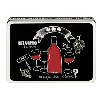 ARDOISE Boite à vin (garnie) Un Verre de Vin noir 15,5x11,5X3cm DLP