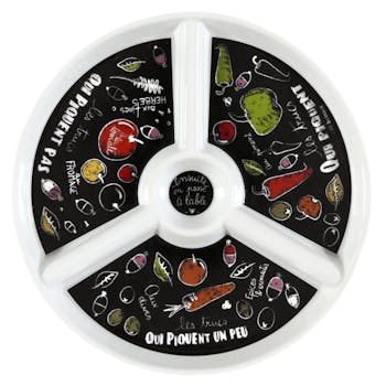 ARDOISE Plateau apéro (+ porte-piques) A Table noir D24cm DLP