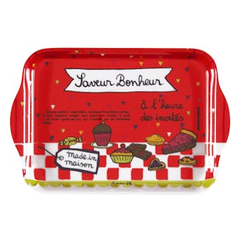 SAVEUR BONHEUR Plateau Saveur Bonheur rouge 20x15cm DLP