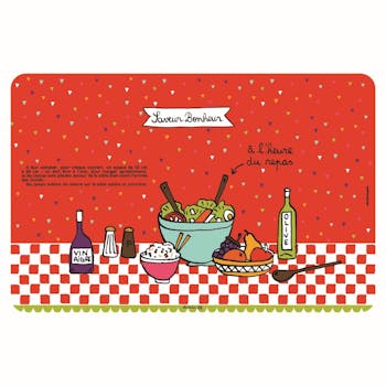 SAVEUR BONHEUR Set de table Saveur Bonheur rouge 43,5x28,5cm DLP
