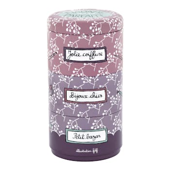 PLUS QUE PARFAITE Boite à accessoires (empilable) vieux rose D8xH15cm DLP