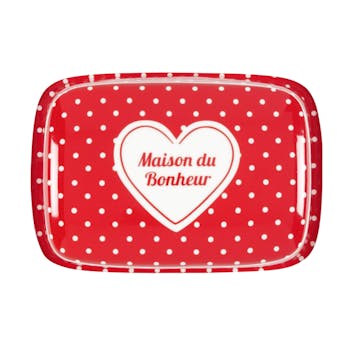 MAISON DU BONHEUR Beurrier Maison du Bonheur rouge 16,5x12x8cm DLP