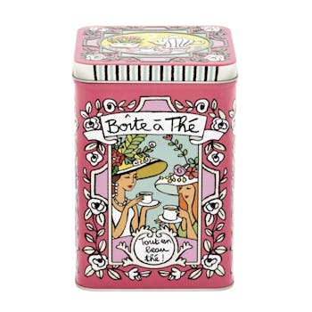EMBOSSEE Boite à Thé Vrac Rible rose 15,5x8,5x7,8cm DLP