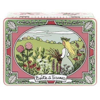 EMBOSSEE Boite à Tisane (compartimentée) Mère Nature vert rose 20,5x14,5x7cm DLP