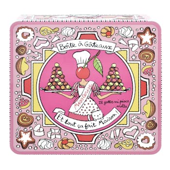 EMBOSSEE Boite à Gâteaux Fait Maison rose 23,5x22x9cm DLP