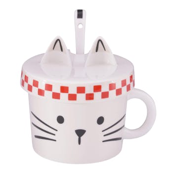 BONNE COMPAGNIE Mug Esgourde Moustache Chat D9,5xH11cm DLP