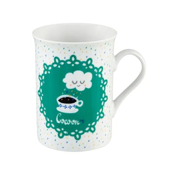 Coffre Mug "COCOON" + coupelle et pince à thé 19,5x10,5cm DLP