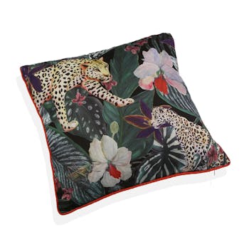 Coussin jungle panthère