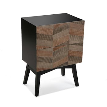 Table de chevet bois motifs ethniques CANBERRA