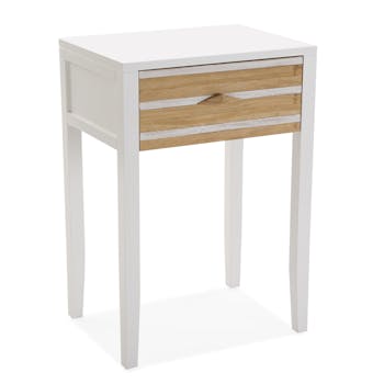Table de nuit blanche en bois HONFLEUR