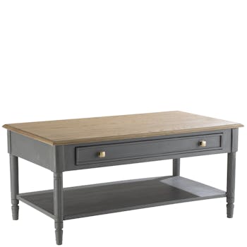 Table basse chêne grisé 1 tiroir LEON H50XL110XP60CM AMADEUS