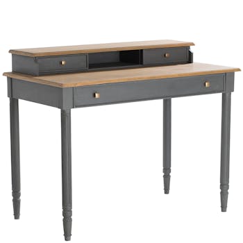 Bureau chêne grisé  LEON H91XL110XP60CM AMADEUS