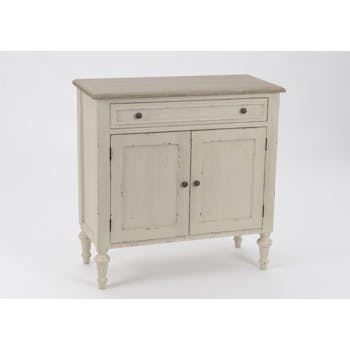Bahut 2 portes bois vieilli beige style parisien LEGENDE L80xP35xH80 AMADEUS