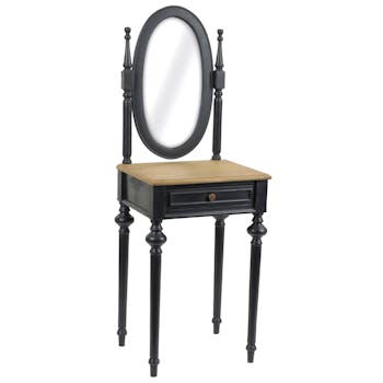 Coiffeuse pour chambre noire en bois ancien 1 tiroir NEW LEGENDE L50xP40xH137 AMADEUS
