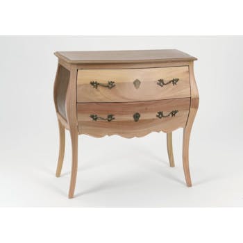 Commode bois brut baroque 2 tiroirs 80 cm MURANO L 80 x P 40 x H 80 AMADEUS